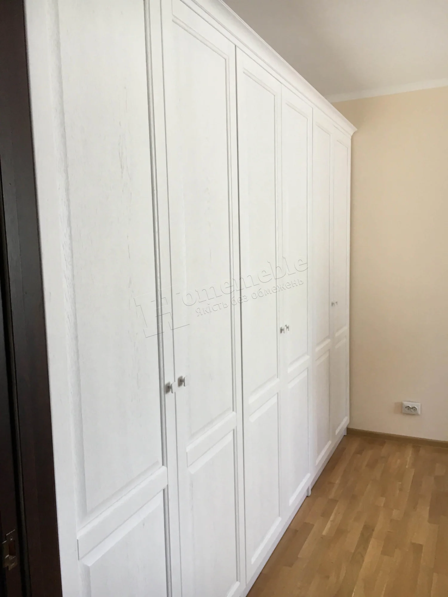 Шафа №386 — розпашна з натурального дерева для спальні, на всю стіну, фото 2