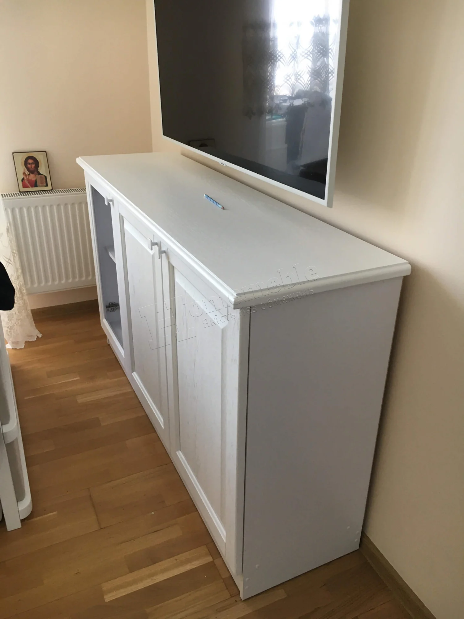 Шафа №386 — розпашна з натурального дерева для спальні, на всю стіну, фото 5