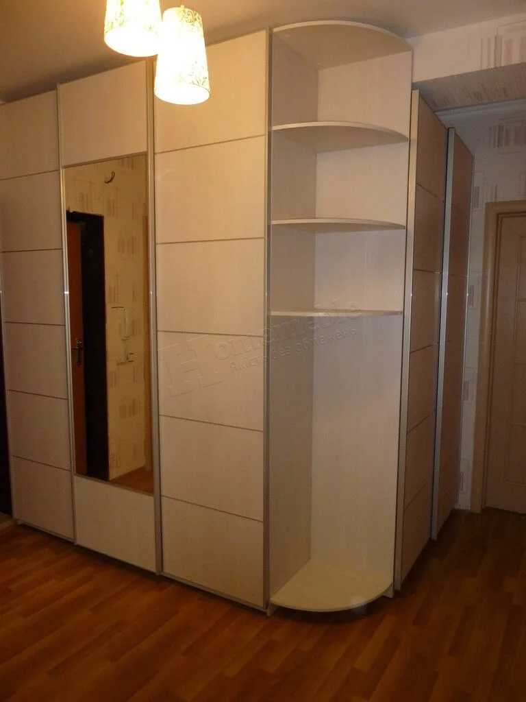 Шафа-купе №007 — кутова для передпокою, з відкритими полицями, фото 2